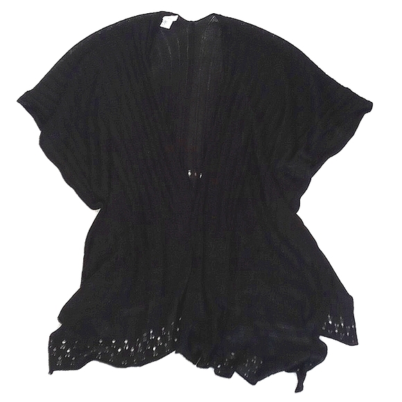 Beautiful Large Black Light Shimmery Knit Shawl w Metallic Threading Threading - Picture 12 of 16